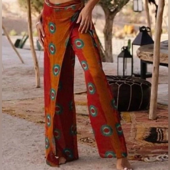 Zara Printed Pareo Pants/Swimwear Beach Cover Up - Picture 1 of 11